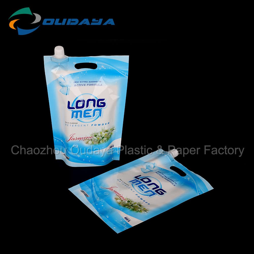 Customized Detergent Standing Up Pouch With Spout Cap